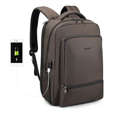 (Brown) 22L USB Backpack Waterproof 15.6inch Laptop Bag Sports Travel Hiking Climbing Rucksack