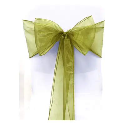 (100 Pcs, Sage Green) 10-100Pcs Organza Bowknot Chair Sashes Covers Wedding Party Event Banquet 