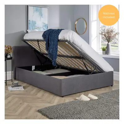 (Double (4ft6)) Ottoman Side Lift Storage Bed With Mattress