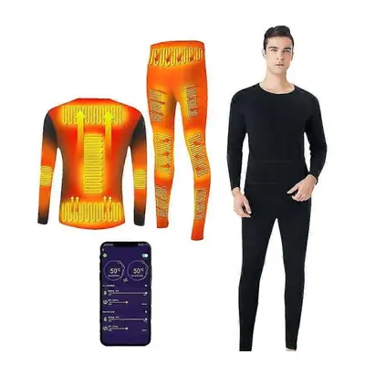 (XL) Heating Thermal Underwear Set For Men ,usb Electric Heated Underwear Base Layer Top And Bot