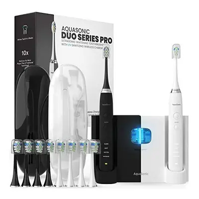 AquaSonic Duo PRO - Dual Handle Ultra Whitening 40,000 VPM Electric Smart ToothBrushes - Modes w