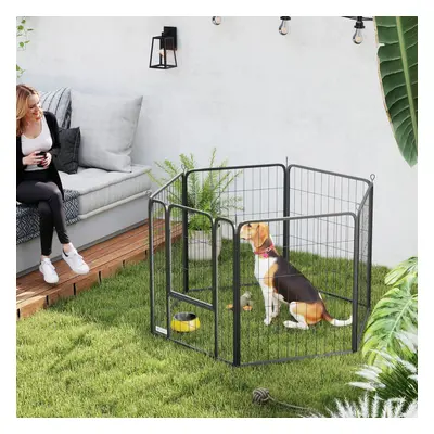 PawHut Panels Dog Playpen with Secure Door for Indoor Outdoor, 80cm High