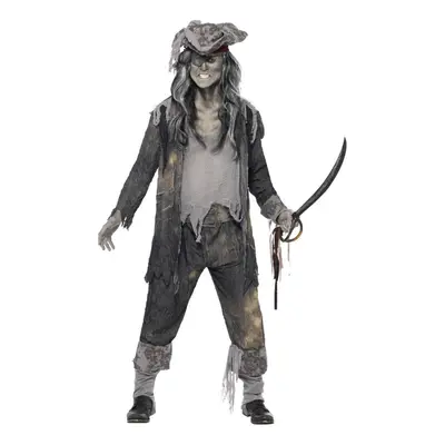 (L, Grey) Smiffys Mens Deluxe Ghost Ship Ghoul Costume