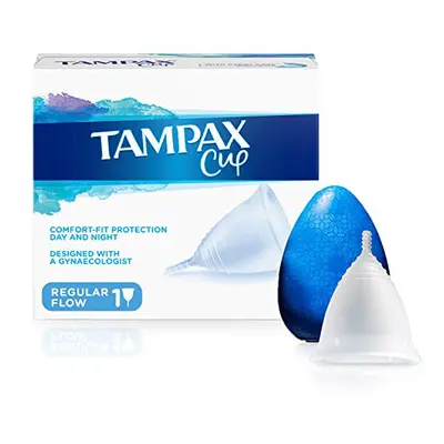 Cup Tampax Regular Flow, Menstrual Cups, Comfort-fit Protection, Day and Night, Made with 100% M