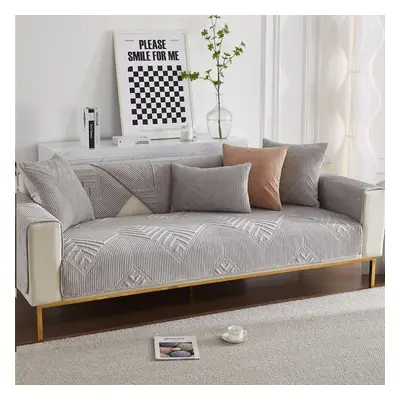 (light gray, 90x240cm 1pcs) Thicken Plush Sofa Cover Universal Sofas Towel Anti-slip Combination