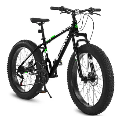 (Black) S26109 Inch Fat Tire Bike Adult/Youth Full Shimano Speed Mountain Bike, Dual Disc Brake,