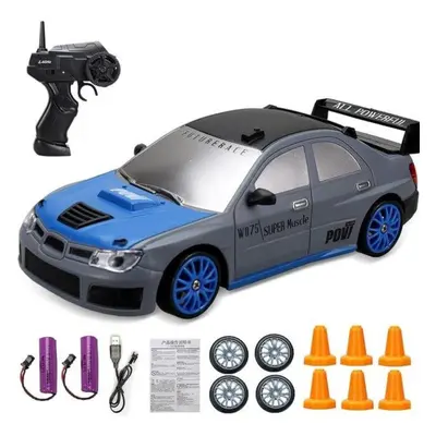 (Gray and Blue) 2.4G High speed Drift Rc Car 4WD Toy Remote Control AE86 Model GTR Vehicle Car R