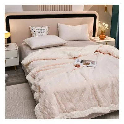 (white, 200*230cm) Thick Winter Blanket Throw Soft Warm Wool Blankets For Beds Plaid Taff Cashme