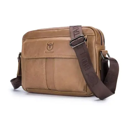 (brown) Men Briefcase Leather Laptop Bag Inch Genuine Leather Shoulder Crossbody Bags