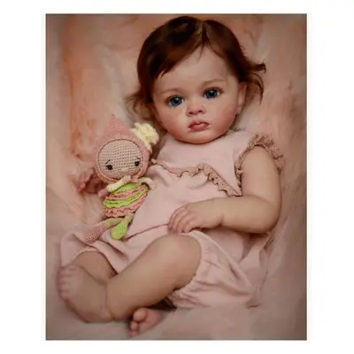 (pink, 60cm cloth body) 60cm Cuddly Cloth Body Reborn Baby Doll Tutti Lovely Inch Full Vinyl Bod