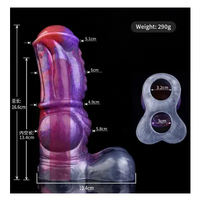 (N-PT5151) Silicone Delay Ejaculation Cock Sleeve Enlarger Reusable Soft Big Knot G-spot Stimula