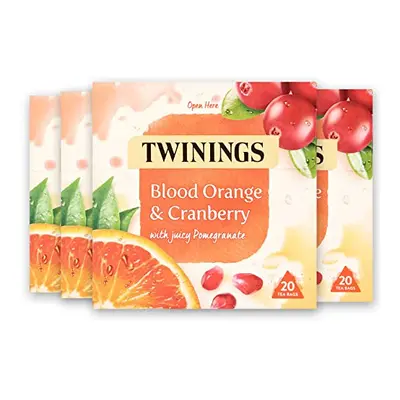 Twinings Blood Orange, Cranberry & Pomegranate Fruit Tea, Tea Bags (Multipack of x Tea bags)