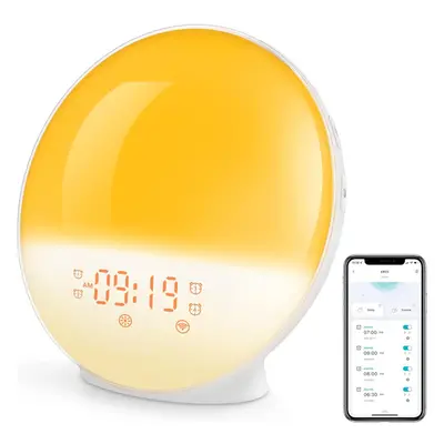 Sunrise Alarm Clock, Smart Wake Up Light with Sunrise/Sunset Simulation