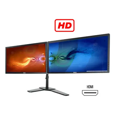 Dual Monitor Screen Bundle X 22" DVI to HDMI VGA New Dual Stand HD