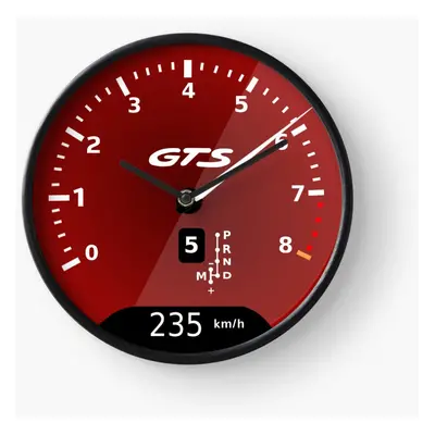 (Speedometer Porsche - GTS=4321) Wall Clock Inch Funny Mantel & Tabletop Art Decor for Home Bedr