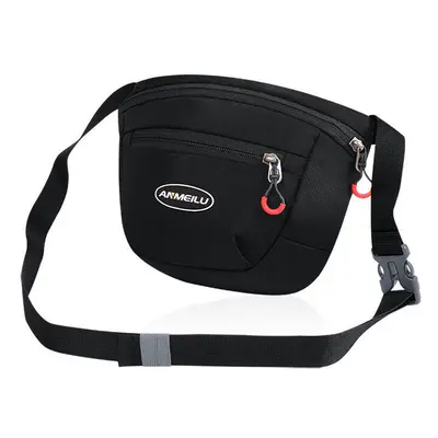 (Black) 2.5L Waterproof Nylon Waist Bag Shoulder Bag Outdoor Sport 6inch Phone Pouch Camping