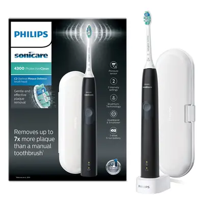 Philips Sonicare ProtectiveClean Electric Toothbrush with Travel Case - Black (UK 2-pin Bathroom