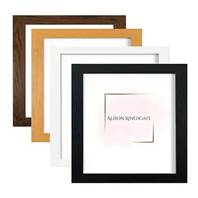 Modern 50x50 Frame Black - Picture Frames With Safe Perspex Front & Wall Hanging Hooks - Use As 