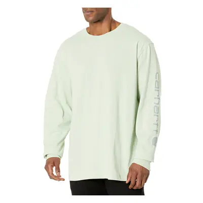 CarharttmensLoose Fit Heavyweight Long-Sleeve Logo Sleeve Graphic T-ShirtSoft Green4X-Large