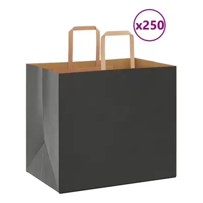 (black, x x cm/ pcs) vidaXL Paper Bags pcs with Handles White 21x11x28 cm Paper Grocery Bag