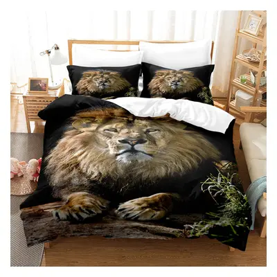 (Style 02, Double(200X200CM/3PCS)) Lion Kids Bedding Single Double King Duvet Cover