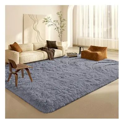 (200 cm x cm (6ft 7" x 9ft 6")-Extra Large Area Rugs) Grey Rugs Fluffy Shaggy Living Room Rug Ca