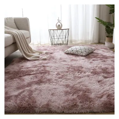 (Dusty Pink, 140x200cm) Fluffy Rugs Large Shaggy Rug Bedroom Living Room Anti Slip Soft Carpet F