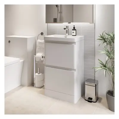 Regis White Free Standing Vanity Unit - 500mm Width