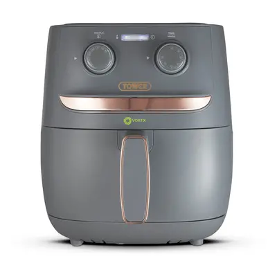 Tower, T17126GRY, Vortx Air Fryer with Manual Controls, 1500W, 3.8L, Grey