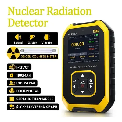 (yellow) Nuclear Radiation Detector Gc-01 Geiger Counter X-ray Y-ray B-ray Detector Marble Radio