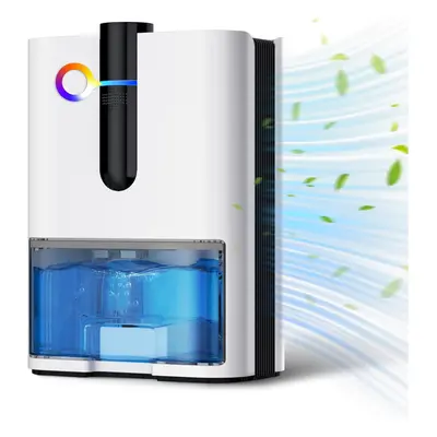 Ultra-Silent Low Energy Small Dehumidifier with Continuous Drainage, Modes with color lights - P