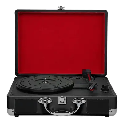 (black, EU Plug) Turntable With Speakers Vintage Phonograph Record Player Stereo Sound Black Us-