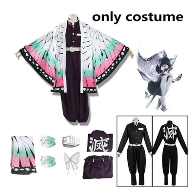 (as the picture, M) Adult Kids Anime Demon Slayer Kimetsu No Yaiba Kochou Shinobu Cosplay Costum