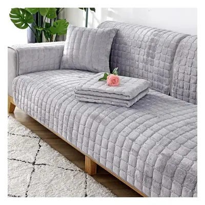 (light grey, 110x240cm) Plush Sofa Covers Sofa Cushion Universal Slipcover Four Seasons Non-slip