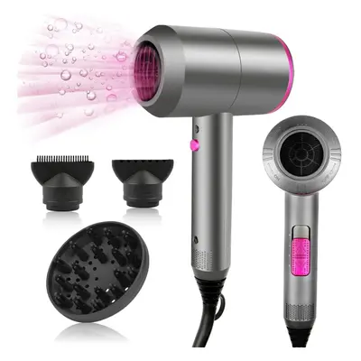 (Light Grey) Speed Heat Setting, Cool Shot Button, Diffuser & Concentrator, Hairdryers for Women