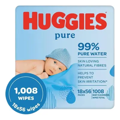 Huggies Pure Baby Wipes, 18x56 Packs (1008 Wipes Total)