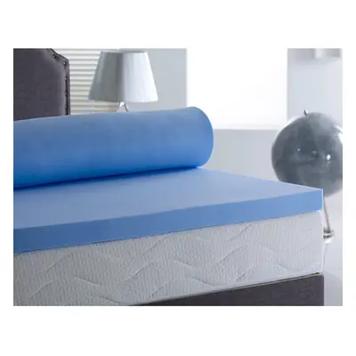 (Small Double) Cool Blue Hybrid Memory Foam Mattress Topper