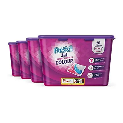 Amazon Brand - Presto! Colour Laundry Capsules 3-in-1, Pack of x - Washes