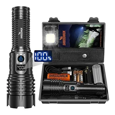 Shadowhawk Torches LED Super Bright Rechargeable, Flashlight Lumens XHM77.2 Torches Battery Powe