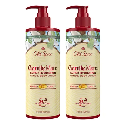 Old Spice Gentleman's Blend Super Hydration Hand & Body Lotion Eucalyptus & Coconut Cream 17.0 F