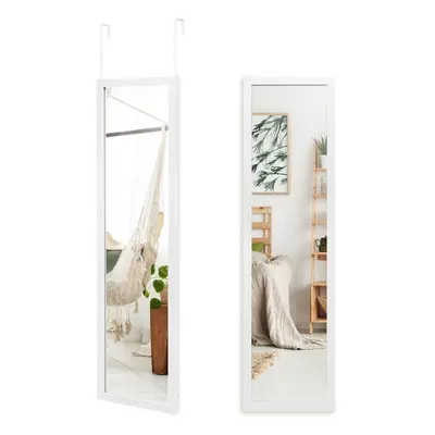 Full Length Mirror Door Wall Mounted Dressing Mirror w/ Hanging Hooks