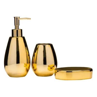 Premier housewares Magpie Dolomite Gold 3pc Bathroom Set