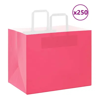 (pink, x x cm/ pcs) vidaXL Paper Bags pcs with Handles White 21x11x28 cm Paper Grocery Bag