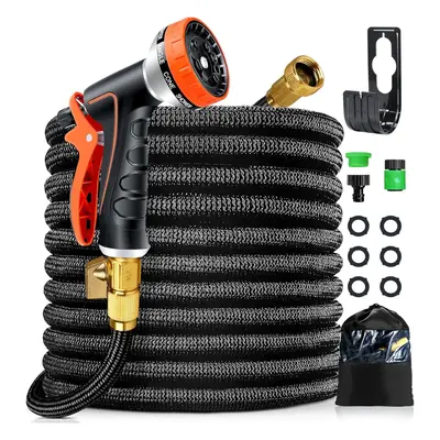 Garden Hose 30M/100FT, Flexible Expandable Garden Hose with Functional Nozzles, 3/4" 1/2" Univer