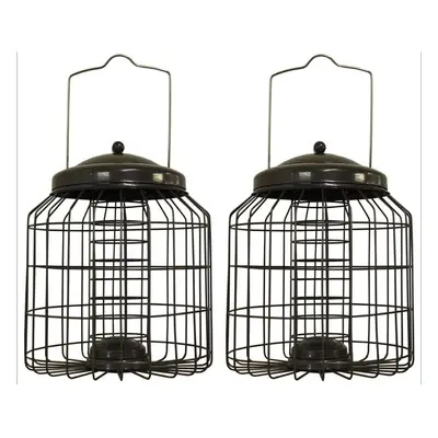 Heavy Duty Squirrel Proof Hanging Bird Suet Fat Ball Feeder (Set of 2)