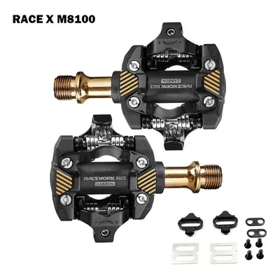 (gold) SPD X-M8100 Ultra-light MTB Pedals Bike Self-Locking SPD Pedals DU Bearing