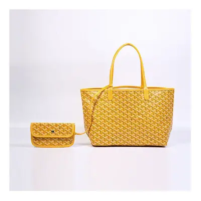 (yellow, medium) UK Goyard Dog Tooth Bag Large Capacity Tote Mother Bag Handbag Gifts Women NEW