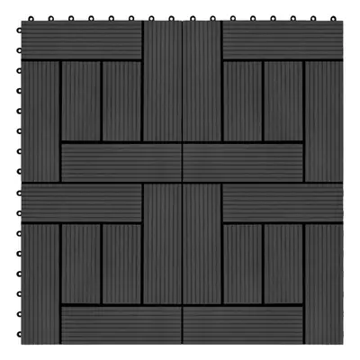 vidaXL pcs Decking Tiles WPC 11.8x11.8 sqm Black