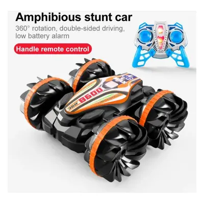 (handle RC, Orange) Dual Mode Remote Control Stunt Amphibious Car