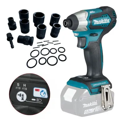 Makita DTD155Z 18v Blue Cordless Brushless Impact Driver + 9pc Socket Set Wrench